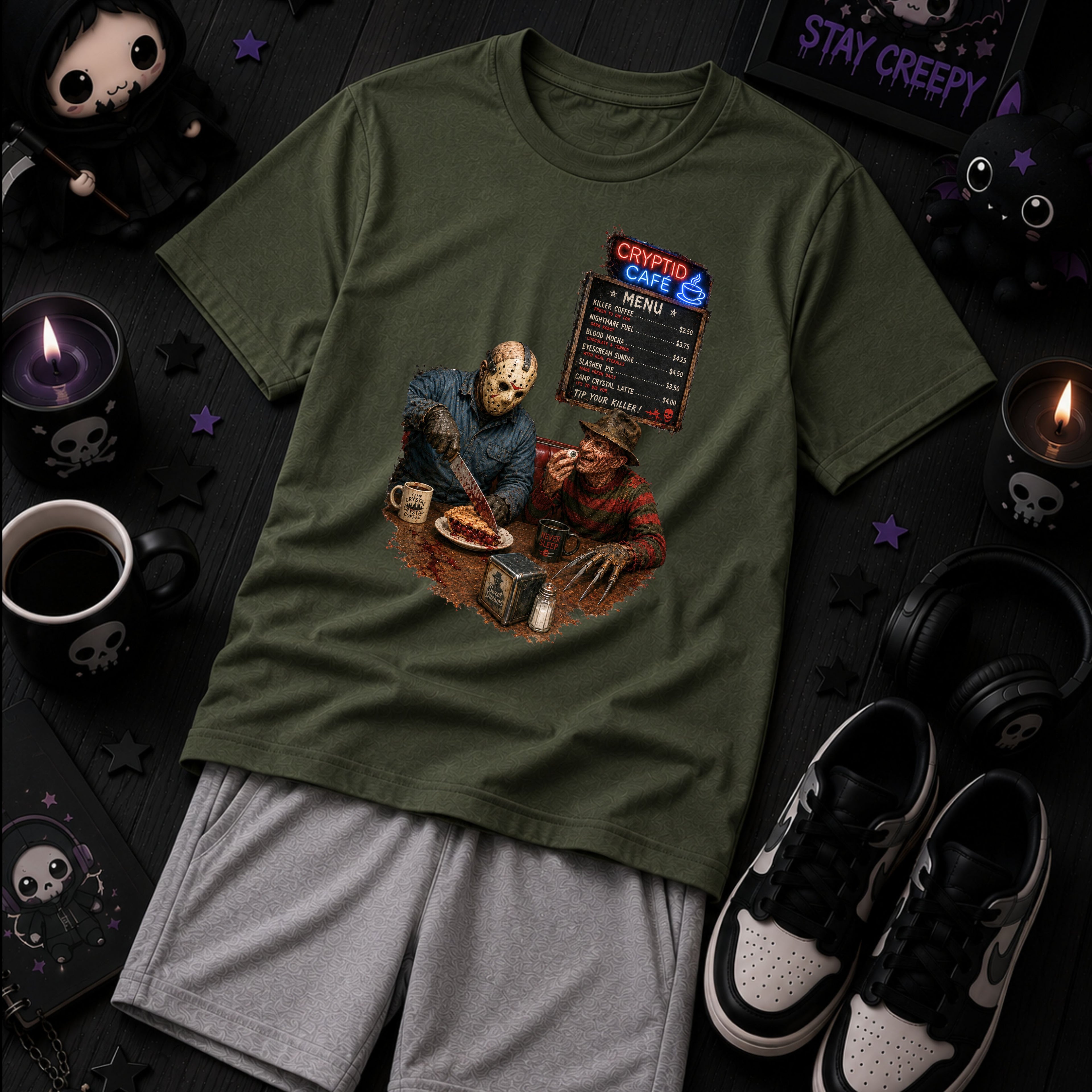 Cryptid Café™ – Slasher Coffee Break T-Shirt