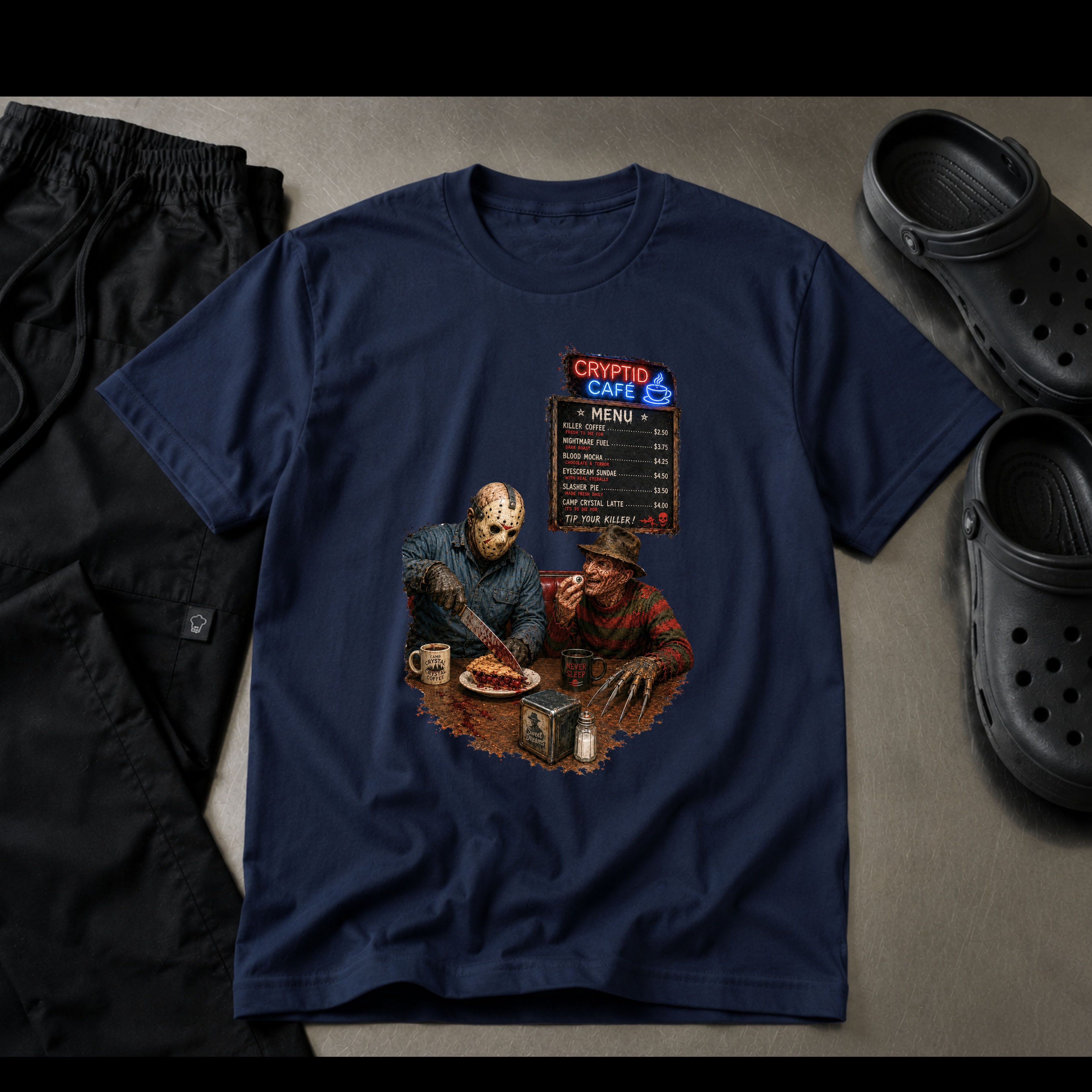 Cryptid Café™ – Slasher Coffee Break T-Shirt