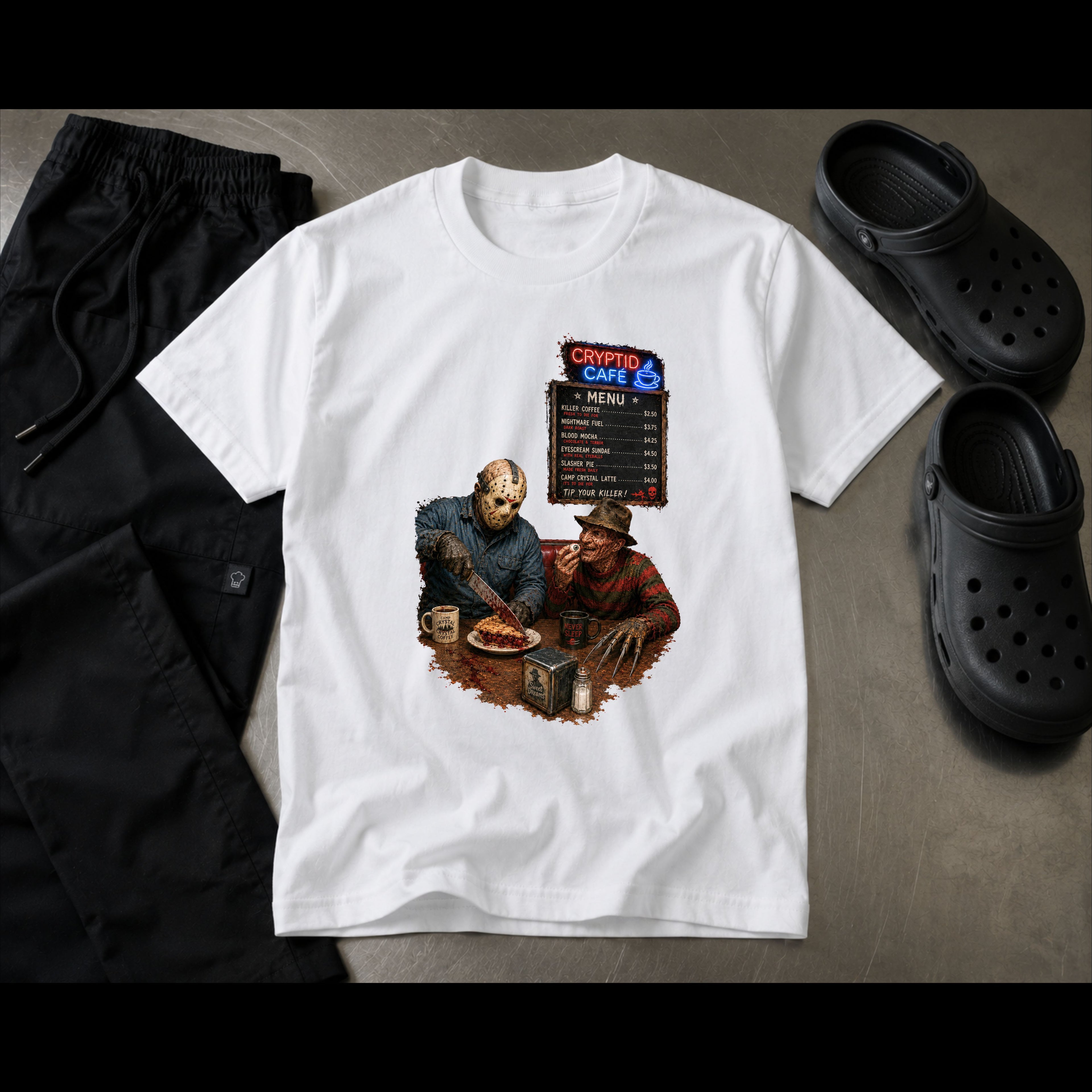 Cryptid Café™ – Slasher Coffee Break T-Shirt