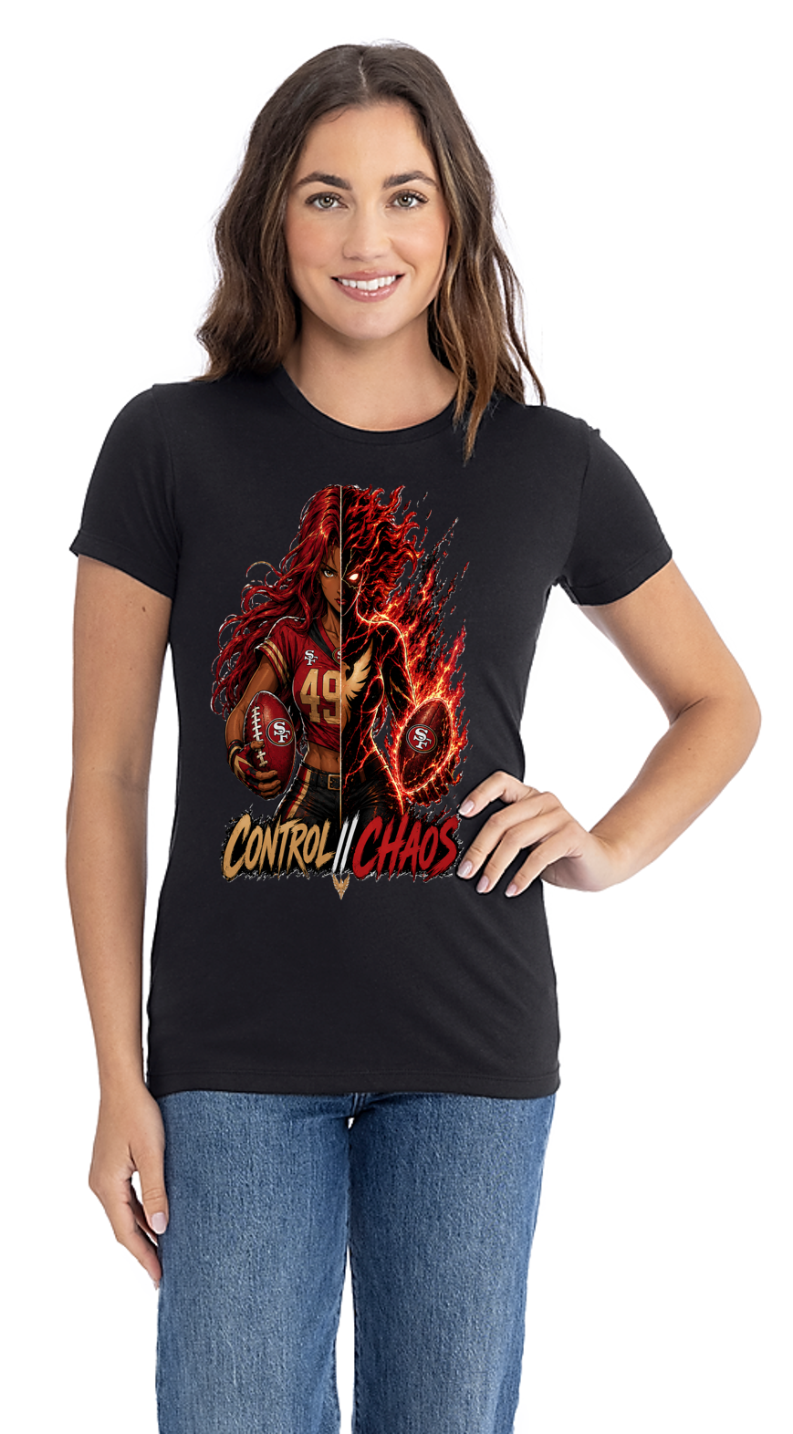 Dual-Jean Grey/D Phoenix - Short sleeved 49ers Sports T shirt