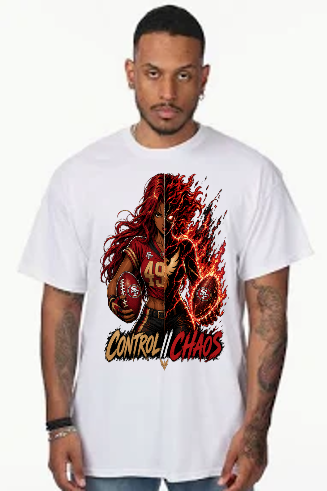 Dual-Jean Grey/D Phoenix - Short sleeved 49ers Sports T shirt